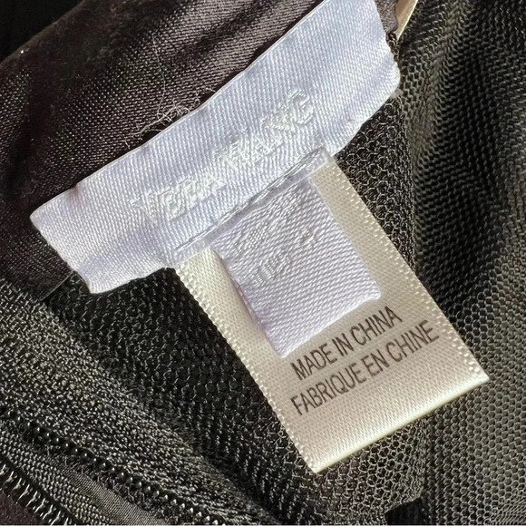 Vera Wang Black Silk Strapless Pocket Dress with Rhinestone Belt Size 4 - Picture 12 of 14